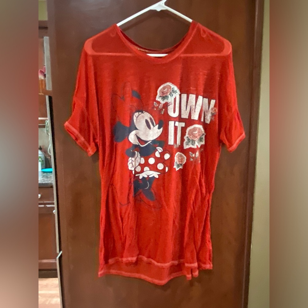 Disney Red Minnie Mouse Floral Tee